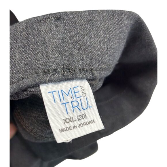 Womens Black Stretch Slim Fit Pants Size 20 Time And Tru Cotton Polyester Blend - Picture 4 of 5